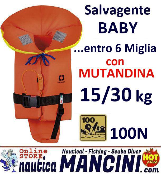 Giubbotto di Salvataggio 100N Baby entro 6 Miglia 15/30 kg con Mutandina Isabel