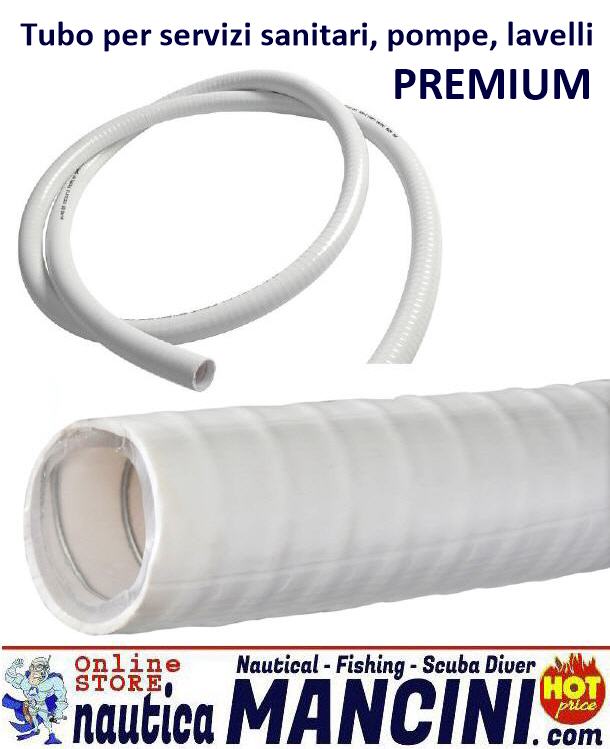 Tubo Spiralato PVC bianco Ø 25mm per servizi sanitari, pompe, lavelli..