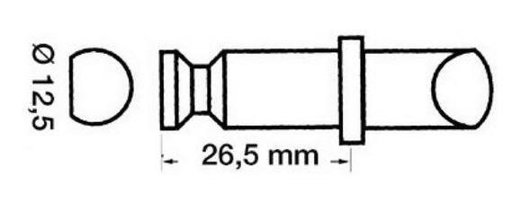 Scalmo per Gommoni in Plastica con Perno Ottone Ø 12,5x26,5 mm