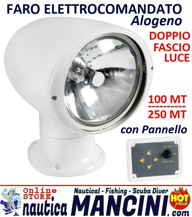 Faro Proiettore ELETTROCOMANDATO Osculati NIGHT EYE EVO 12V 100+100W 250mt - Clicca l'immagine per chiudere