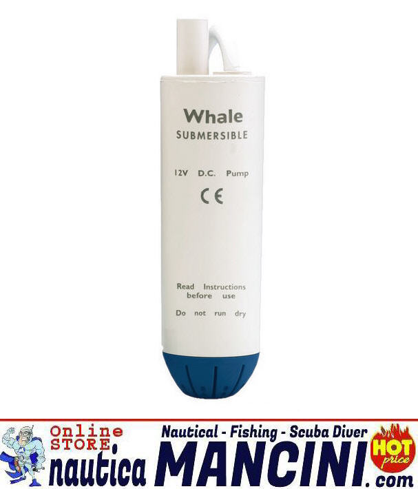 Pompa Immersione WHALE 12V 660 LT/H per Travaso Acqua/Gasolio