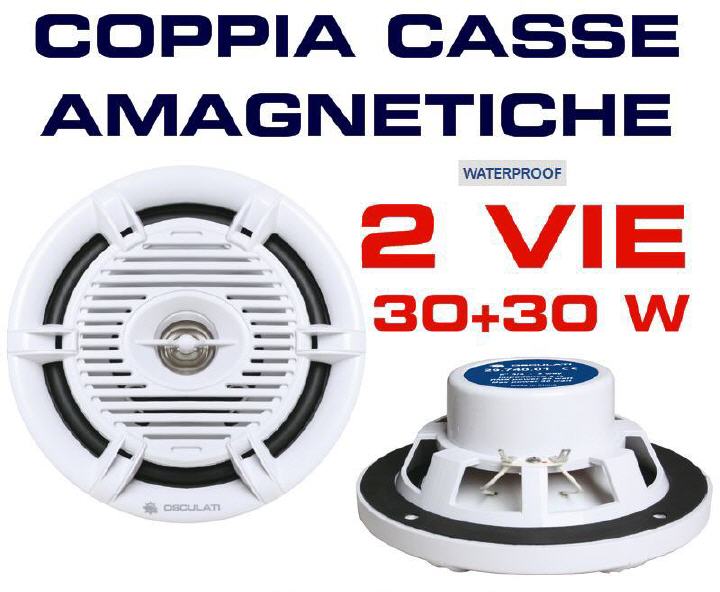 Altoparlanti/Casse Amagnetiche Stereo 2 Vie 30+30W Bianche