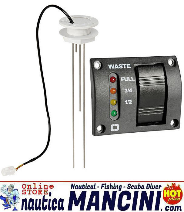 Indicatore Livello Acque Nere/Sensore + Pannello 4LED 15/55 cm