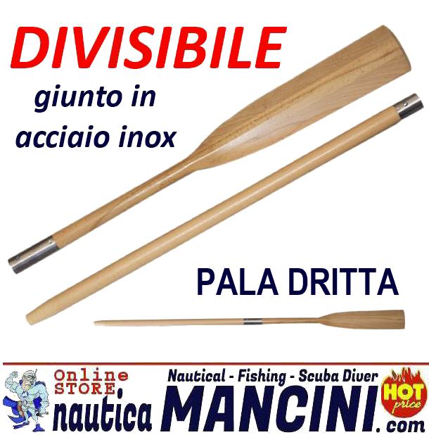 Remo Pala Dritta 300 cm in Faggio D. 46 mm DIVISIBILE - PREZZO COPPIA - OUTLET (2 REMI)