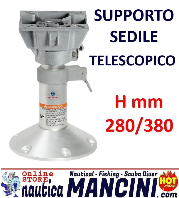 Supporto Sedia Telescopico Girevole Base Supporto + Colonna in Alluminio Regolabile 28/38cm - OUTLET