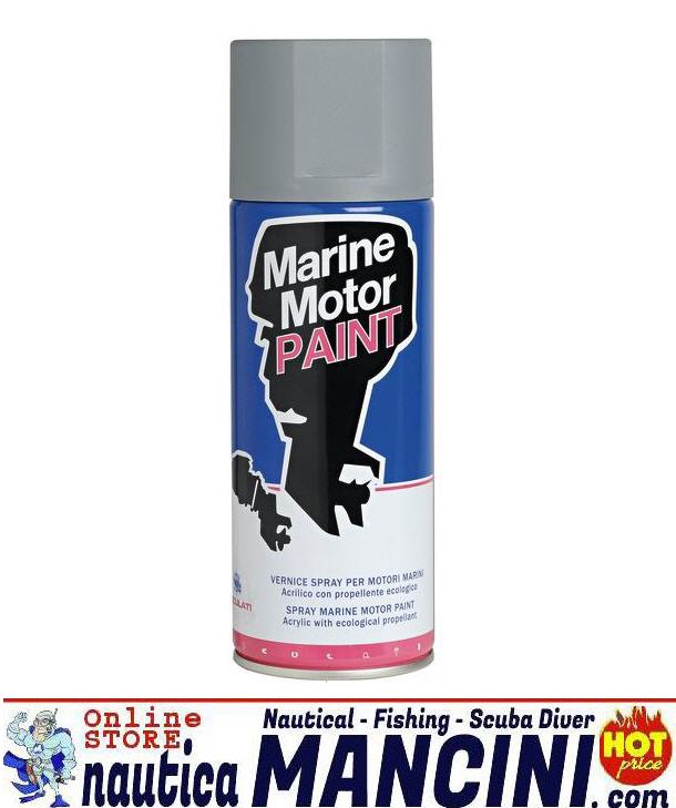 Vernice Antivegetativa Spray per Motori Marini Fuoribordo 400ML GRIGIO per Piedi ed Eliche