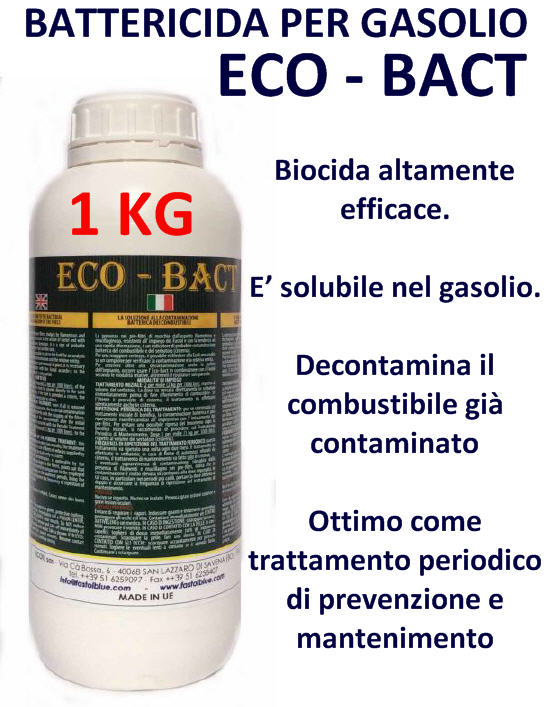 Additivo ECO-BACT Battericida per Carburante Diesel 1000 gr