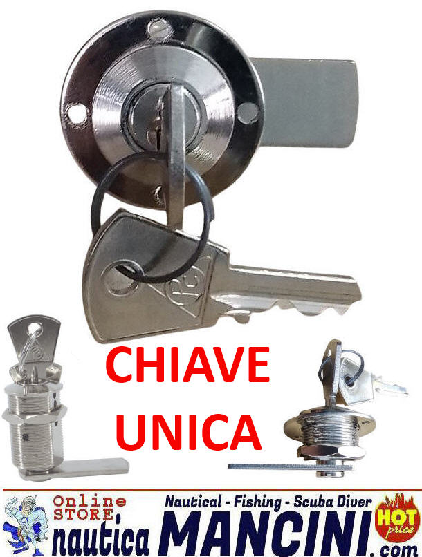 Serratura a Cilindro con Chiave Ø 20 mm Spessore 20 mm con Chiave Unica