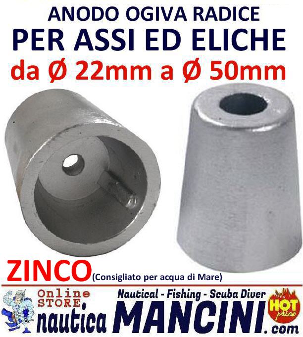 Anodo Zinco Linea d'Asse Radice Ø 40 mm