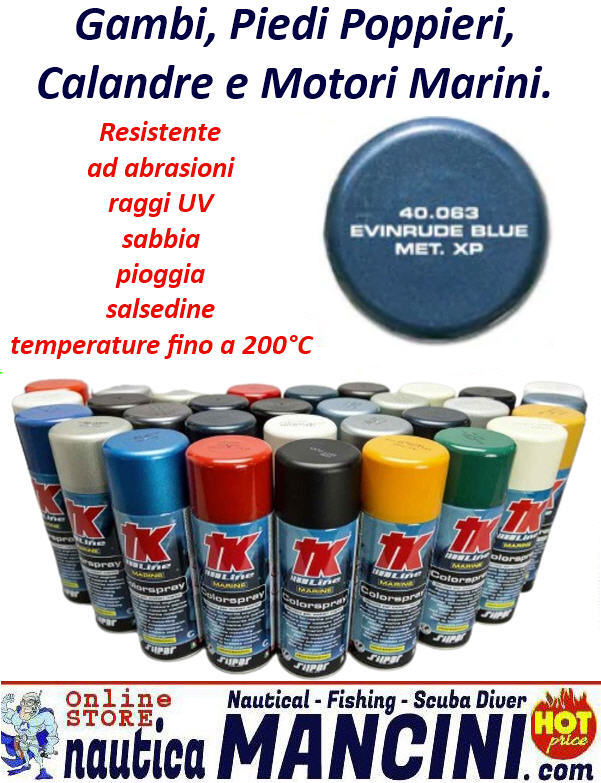 Vernice Spray per Motori Marini Fuoribordo EVINRUDE BLU Metallizzato XP - TK 40.063