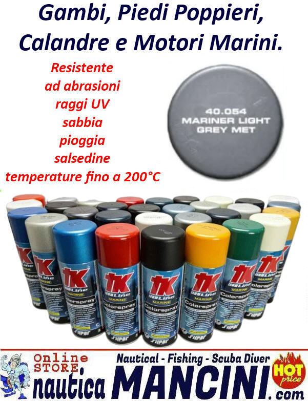 Vernice Spray per Motori Marini Fuoribordo MARINER GRIGIO LIGHT Metallizzato - TK 40.054