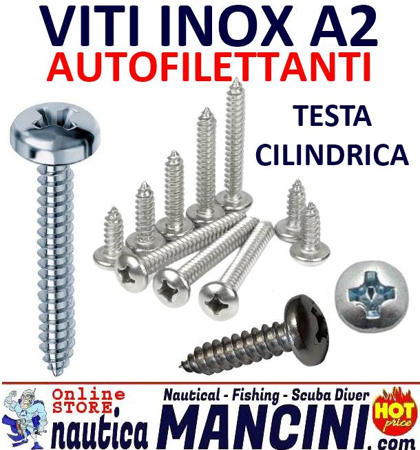 Bulloneria e Viteria INOX A2 - Viti Autofilettanti Testa Piana Cilindrica 4.2X 25 - BS 10PZ