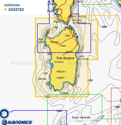 Cartografia NAVIONICS Small 537 Gold Area Small SARDEGNA