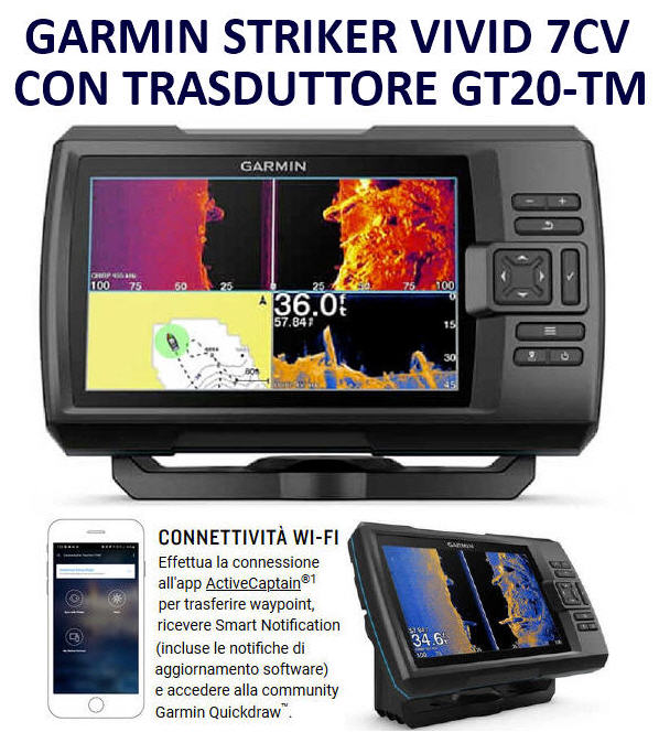 ECO-GPS integrato GARMIN STRIKER 7CV VIVID Fishfinder 7" con TRASDUTTORE CHIRP e ClearVü - Clicca l'immagine per chiudere