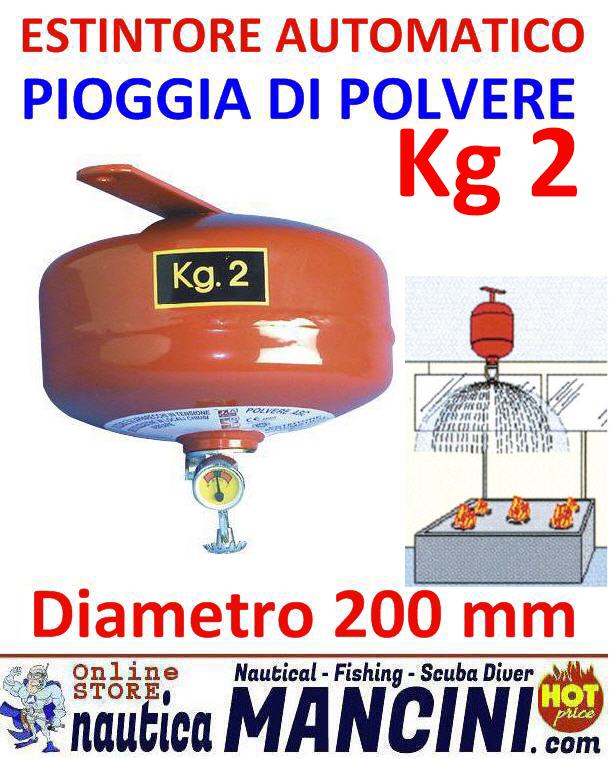 Estintore Polvere a Pioggia Automatico a Botticella con Manometro 2Kg Classe ABC A26/40