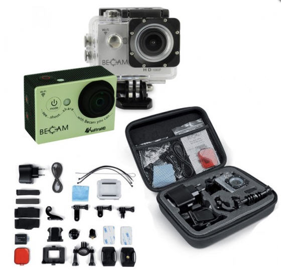 Videocamera digitale Subacquea BECAM 4KUltra HD completa di Borsa con Accessori