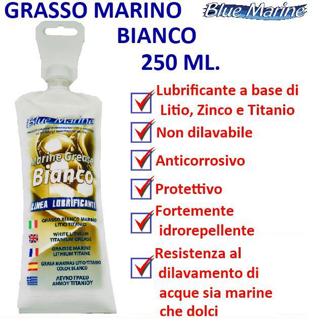 Grasso Marino Lubrificante BIANCO Litio, Zinco e Titanio 250 ml