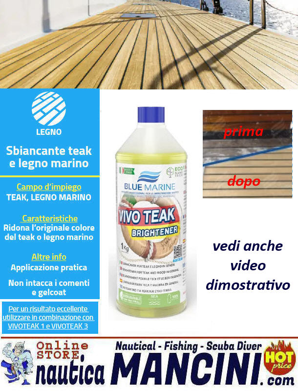 Trattamento Teak 2 - Sbiancante per TEAK e LEGNO in genere VIVO TEAK 2 BRIGHTENER 1 kg