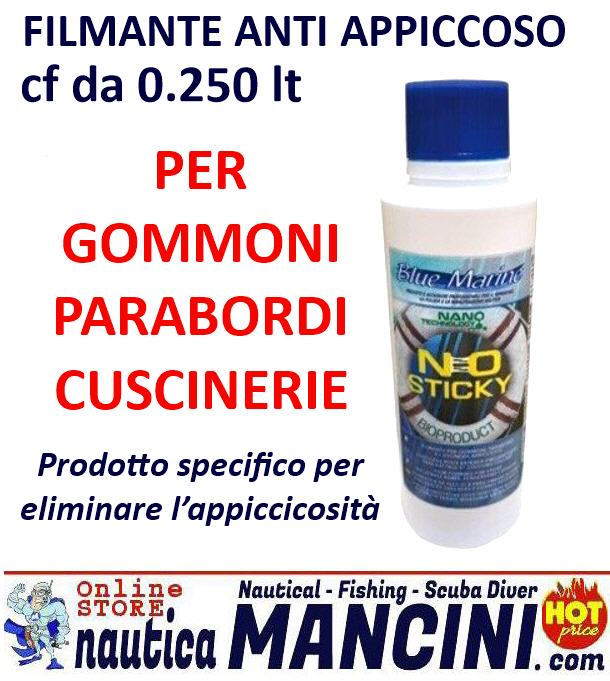 NO-STICKY trattamento ANTI APPICCICOSO per Gommoni, Cuscinerie, Parabordi cf da 0.250 lt