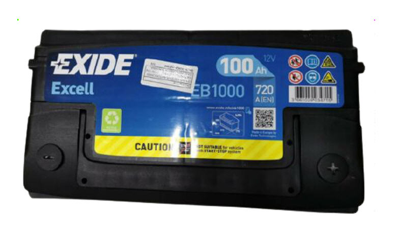 Batteria Exide Excell Avviamento 100Ah EB1000 Spunto 720A Polo Positivo (+) a Dx