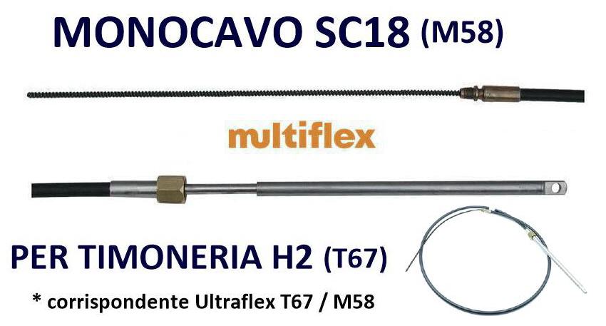 Monocavo MULTIFLEX mod.SC18 da 10 ft / 3.05 mt (corrispondente Ultraflex: M58)