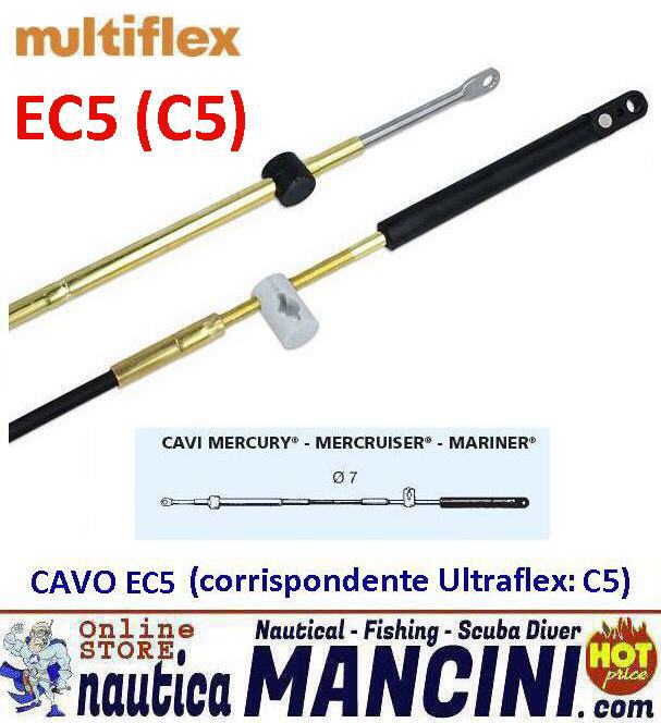 Cavo MULTIFLEX per Controllo Motore mod. EC5 da 8 ft / 2.44 mt (corrispondente Ultraflex: C5)