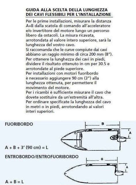 Cavo MULTIFLEX per Controllo Motore mod. EC5 da 12 ft / 3.65 mt (corrispondente Ultraflex: C5)