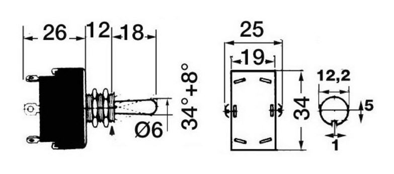 Interruttore Elettrico a Levetta CARLINGSWITCH 15A 3 Terminali (ON)-OFF-ON con Ritorno