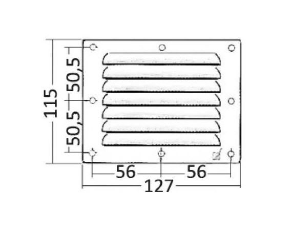 Griglia Aerazione Inox 115x127 mm