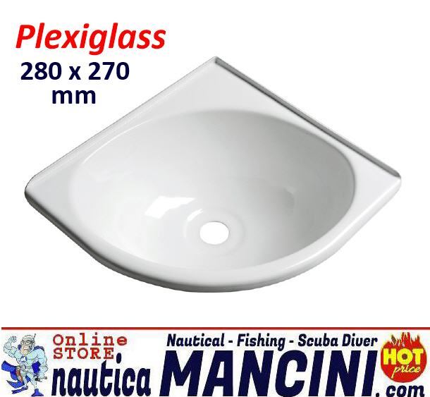 Lavello / Lavandino Plexiglass Angolare Esterno 280 x 270 mm