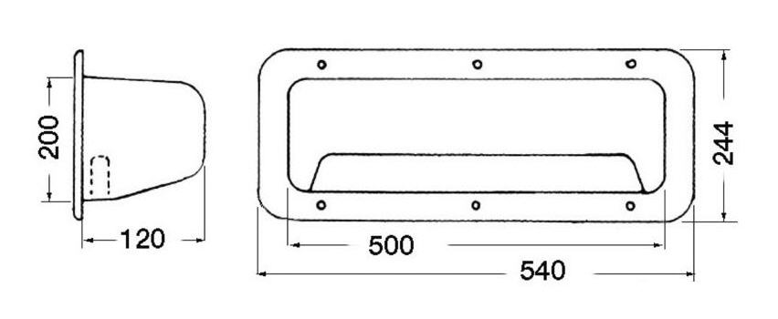 Vano Portaoggetti Laterale 540x244 mm Profondità 120 mm - Clicca l'immagine per chiudere