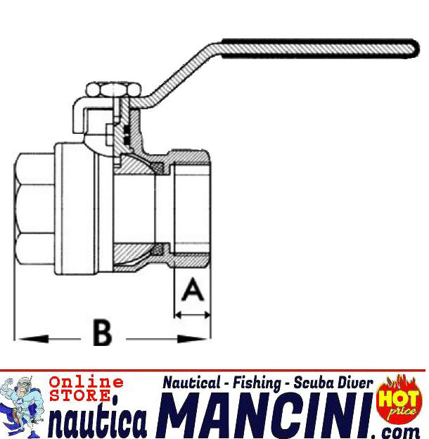 Saracinesca a Sfera in ottone Cromato Nichelato (20) 3/4" (Maniglia Inox)