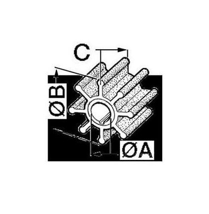 Girante per Pompe Jabsco / WC Elettrico - Clicca l'immagine per chiudere