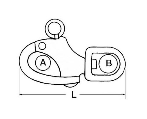 Moschettone per Spinnaker con Occhio Girevole 128 mm