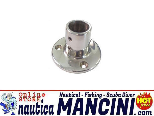 Base per Pulpito Robusta Inox Tonda Diritta 90° Ø 22 mm