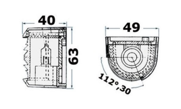 Fanale di via 12mt UTILITY COMPACT ABS Nero 112.5° VERDE