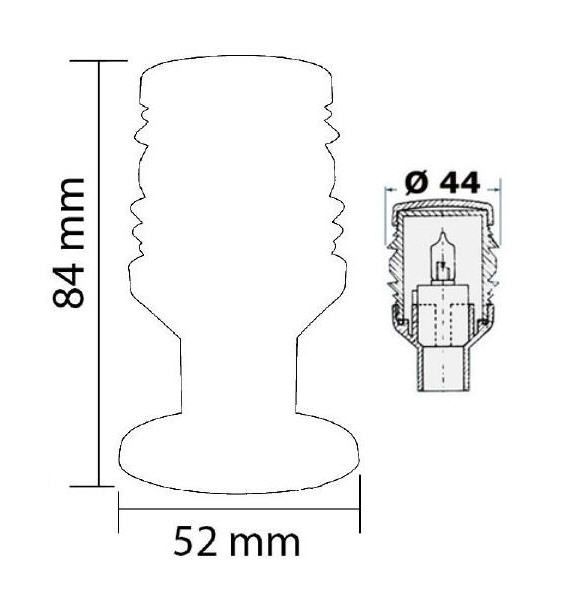 Fanale di via 12mt TESTA D'ALBERO 360° UTILITY COMPACT ABS Nero Base Tonda