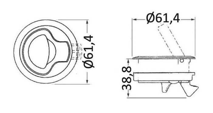 Alzapagliolo Nylon 49,6x61,4 mm con Serratura - Clicca l'immagine per chiudere