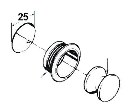 Chiusura Nylon a Scrocchetto Push-Pull per Sportelli e Antine a Pulsante Medium 15/25 mm