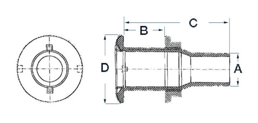 Scarico a Mare in Plastica con Valvola di Non Ritorno - Ø 38 mm