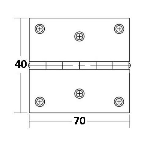 Cerniera Inox 70x40 mm