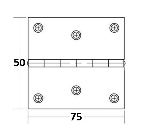 Cerniera Inox 75x50 mm