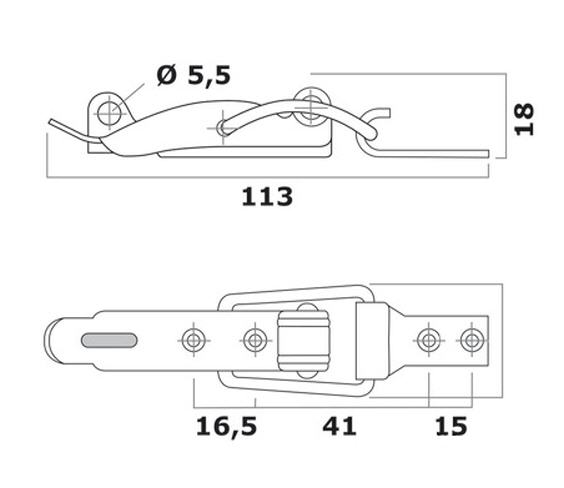 Chiusura a Leva Inox con Portalucchetti 113 mm