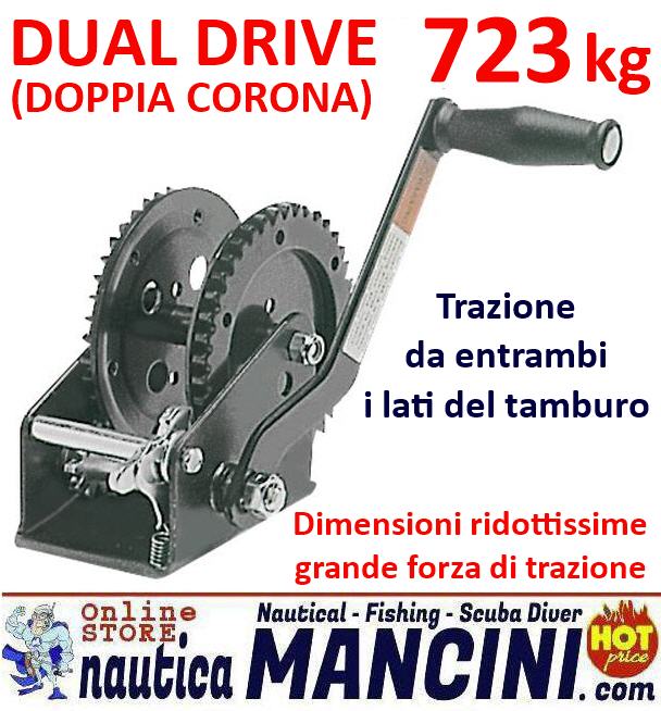 Argano Manuale Max Potenza 723 Kg Doppia Corona (Dual Drive - 2 Velocità)