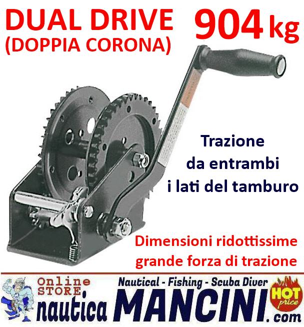 Argano Manuale Max Potenza 904 Kg Doppia Corona (Dual Drive - 2 Velocità)