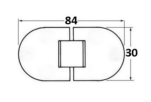 Cerniera Inox Arrotondata a Ribalta Snodata 84x30 mm - Clicca l'immagine per chiudere