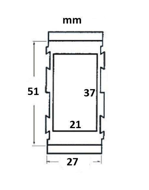 Cornice per Interruttori Marina - Parte Modulare Centrale in plastica nera