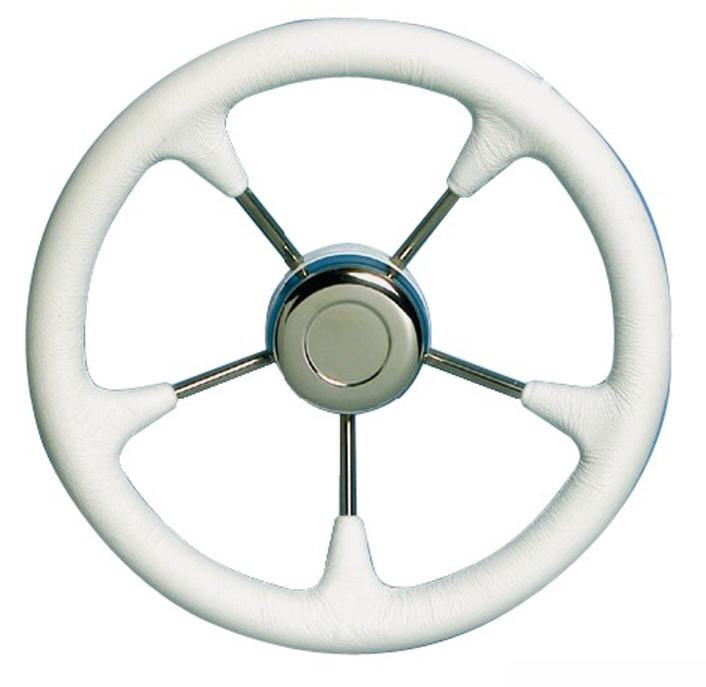 Volante D 28 - 5 Razze/Raggi Inox Bianco