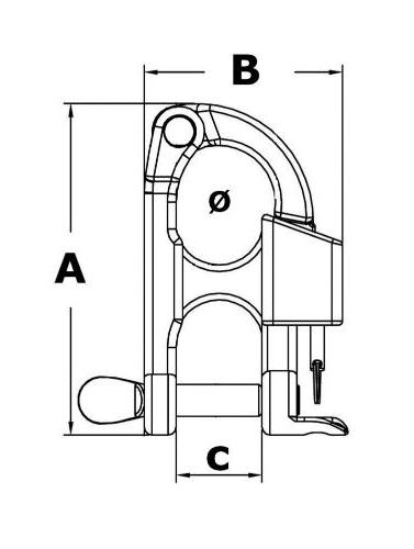 Moschettone Regolamentare per SCI Nautico 100 mm