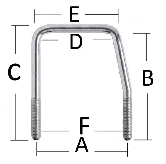 Staffa di Fissaggio ad "U" per Rullo Centrale Fisso o Basculante Tubo Ø 60 mm Lunghezza 90mm